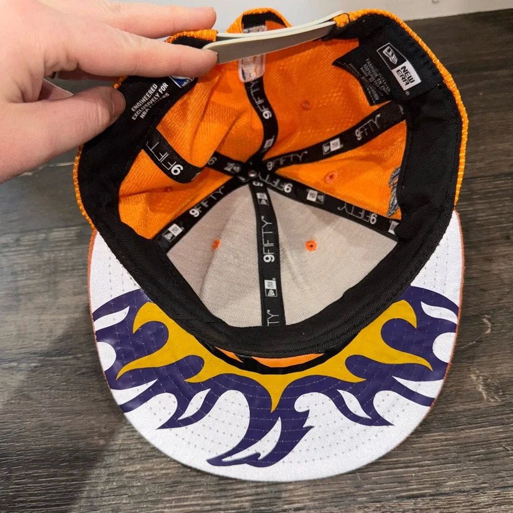 NEW ERA PHOENIX SUNS 9FIFTY SNAPBACK HAT NBA‎ FLAMES UNDER BILL. Needs Reshaping